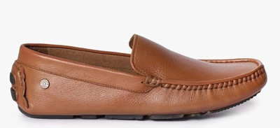 LEE COOPER Leather Casual Slip-On Stylish Lightweight and Comfortable Daily Wear Loafers For Men(Tan , 10)