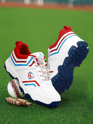 PRO KVH Men’s Cricket Shoes | Boys’ Lightweight Sports Shoes Cricket Shoes For Men(White, Red , 11)