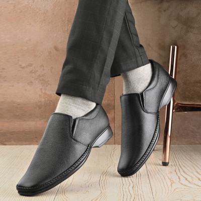LAUREL FASHION FEVER Stylish and comrtable Leather Formal shoe for men Slip On For Men(Black , 9)