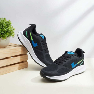 zolto Black Men Sports Running Shoes Outdoors For Men(Black , 7)