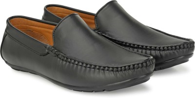 Viv PLAIN BLACK Loafers For Men(Black)
