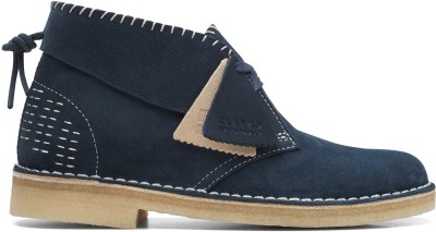 CLARKS Desert Boot. Navy Sashi Boots For Women(Navy , 6)