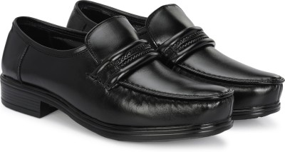 B-Fox Mens Quality Fashion Formal Leather Slip on Shoes Slip On For Men(Black , 9)