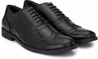 Hirel's Wingtip Brogue|Office|Executive|Comfortable|Soft Cushioned Oxford For Men(Black , 9)