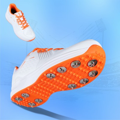 AIVIN Super King Cricket Shoes For Men(White, Orange)