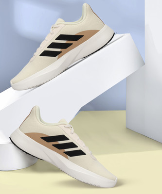 ADIDAS BASIC RUN-LINES Running Shoes For Men(Off White , 7)