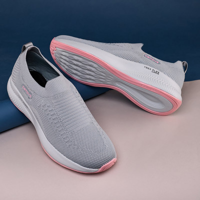 CAMPUS ANNIE Women's Casual Shoes | Sock-Like Fit | Integrated FoamLite Tech | Slip On Walking Shoes For Women(Grey , 5)