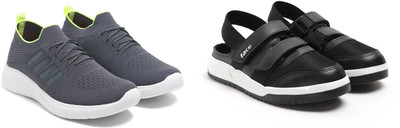 Face Stylish Sports Shoes for Men – Ideal for Running, Gym & Training Sneakers For Men(Grey, Black , 10)