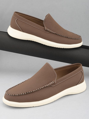 Mast & Harbour Slip On Sneakers For Men(Brown , 8)