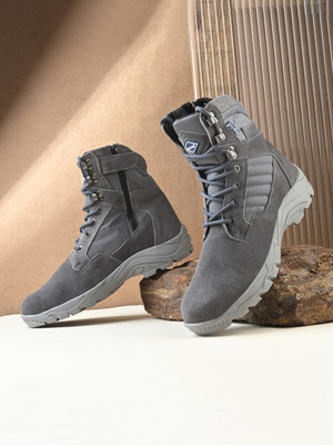 EEGO ITALY LEADER2 007 Military and Tactical Boots For Men(Grey , 10)