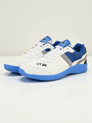 MLTC Men’s Badminton Shoes | Lightweight Indoor Sports Shoes Badminton Shoes For Men(White, Blue , 6)