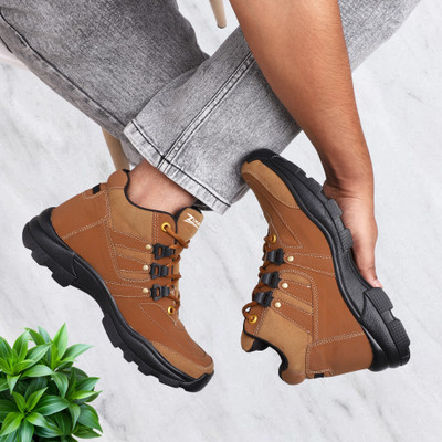 Zixer Premium Royal Men Boots/Urban Classic Casual Riding Boots/Chunky Sneaker Shoes Boots For Men(Tan , 8)
