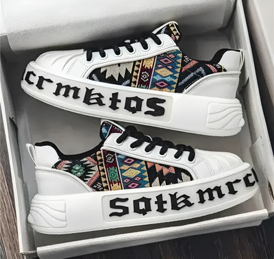 Onmac enterprises white trendy casuals sneakers for men Sneakers For Men(Multicolor , 7)