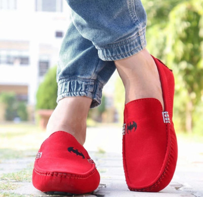CHAVI COLLECTION Loafers For Men(Red , 8)
