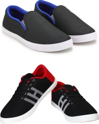 Free Kicks Combo Of 2 Shoes FK-Fitman & FK-Mcw145 Sneakers For Men(Black, Red)