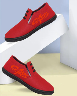 Kenamin Stylish Casual Shoes for Men and kids Casuals For Men(Red, Orange , 5)