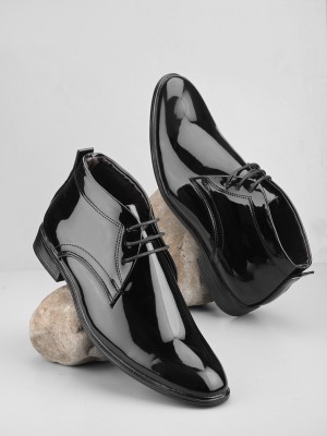 missas group Handcrafted Vegan Leather Boot for men Boots For Men(Black)