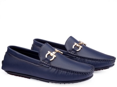 Vojtech Men's Stylish Blue Casual Buckle Loafers With Synthetic Upper With Tpr Sole Loafers For Men(Blue , 11)