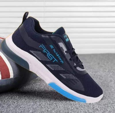 BOKZZON Football shoes for men – stylish shoes for men sports active lifestyle Running Shoes For Men(Navy , 7)