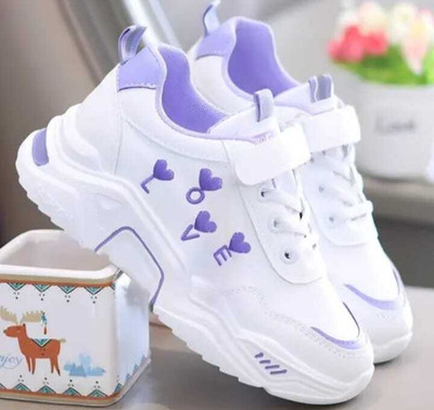 xedow Girls Lace Sneakers(Blue, 10-11 Years)