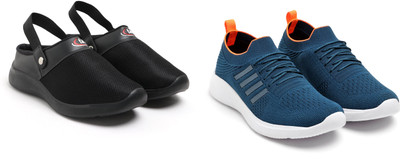 Face Stylish Sports Shoes for Men – Ideal for Running, Gym & Training Sneakers For Men(Blue, Orange, Black , 9)