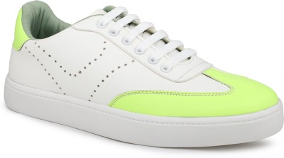 Inc.5 Women Neon & White Colourblocked Sneakers Outdoors For Women(Green, White , 3)