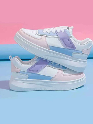 SHOETOPIA Girls Lace Sneakers(Pink, 13-14 Years)