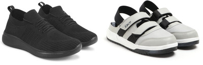 Face Stylish Sports Shoes for Men – Ideal for Running, Gym & Training Sneakers For Men(Black, Grey , 10)