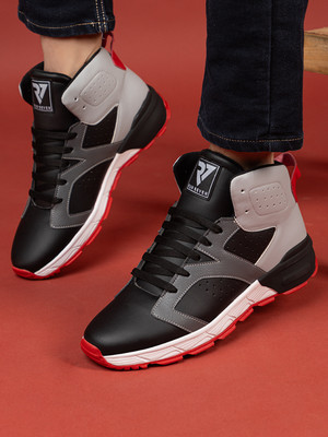 RUN SEVEN ( by GO21 ) Soft Insole, Slip-Resistance|Casual Walking Sneakers For Men(Black , 6)