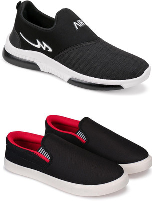Free Kicks Combo Of 2 Shoes FK-Mexico & FK-Fitman Sneakers For Men(Black, Red , 8)