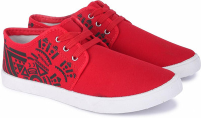 SPOTWALK Canvas Shoes For Men(Red , 10)