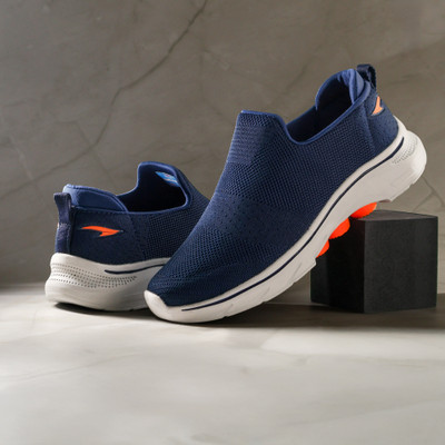 asian Superwalk-08 Navy Slipon Sports,Walking,Casual, For Men(Navy, Blue , 6)