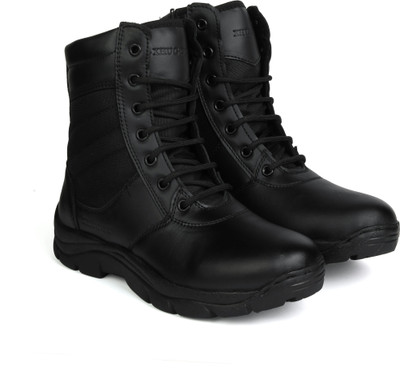 XHUGOY COMBAT BOOT Boots For Men(Black , 7)
