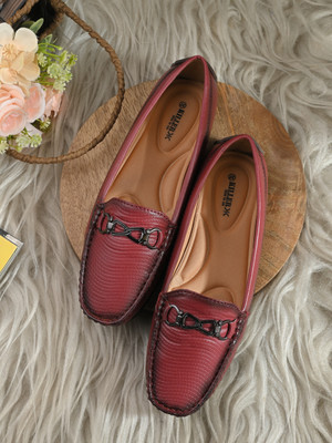KILLER Moccasin Leather Bellies For Women(Maroon , 3)