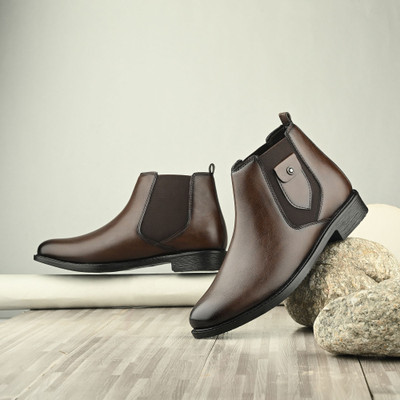 Vellinto Royal STEP Chelsea Boots For Men ll Casual Boots For Men Party Wear For Men(Brown , 8)