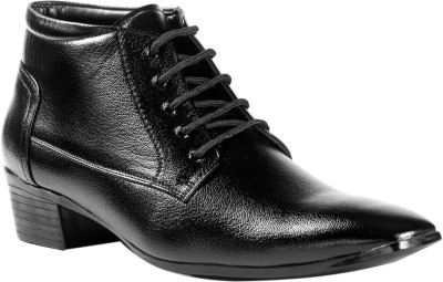 IKOTAL Height Increasing Elevator Derby Formal Wear Boots For Men Lace Up For Men(Black , 5)