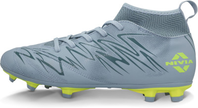 NIVIA Encounter Pro 11 Football Stud Football Shoes For Men(Grey, Green , 11)