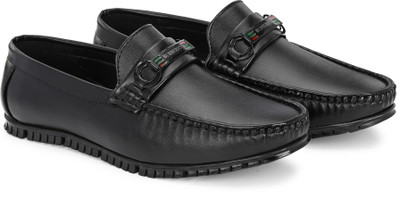 Emon Men’s Formal Stylish Slip-On Office Wear Shoes Classic Dress Loafers for Men Loafers For Men(Black , 8)