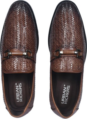 Urban kickers Pure Leather Slip on loafers for men Loafers For Men(Tan , 7)