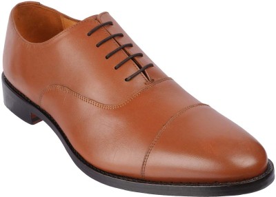 Genr Big Size Extra Wide Genuine Leather Tan Formal Lace-Up Shoes (UK13/US14) Corporate Casuals For Men(Tan)