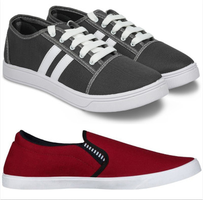 Free Kicks Combo Of 2 Shoes FK-camp & FK-Fitman Sneakers For Men(Maroon , 10)