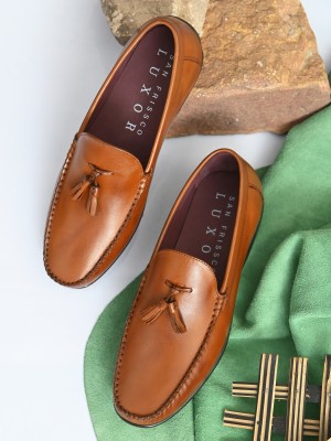 SAN FRISSCO Genuine Leather Loafers For Men(Tan)