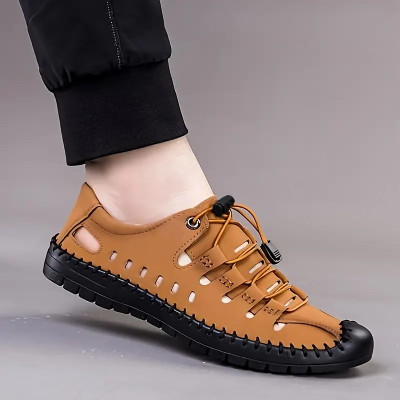 ZENQLO Men Flats(Tan , 10)