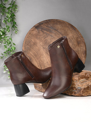 El Paso EL PASO Women Brown Faux Leather Casual Chelsea Boots Boots For Women(Brown , 6)