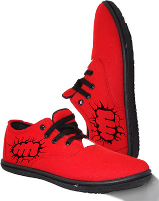 Kenamin Stylish Casual Shoes for Men and kids Casuals For Men(Red, Black , 6)