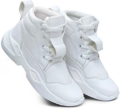 AIZA TRADERS ATTRACTIVE WHITE BOOT SHOE FOR MEN Party Wear For Men(White , 6)