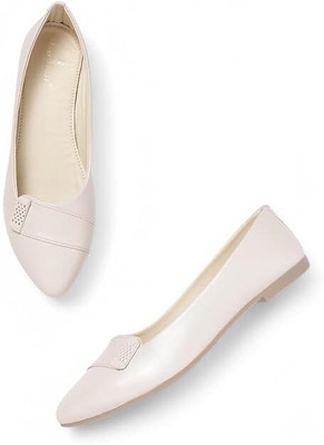 Marc Loire Slip-On Embellished Flat Ballerina Shoes for Party Wear Bellies For Women(White , 8)