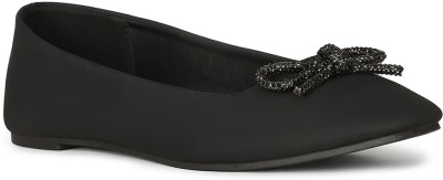 Bata Metallic Ballerina Bellies For Women(Black)