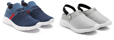 Face Sneakers For Men(Navy, Red, Grey , 6)