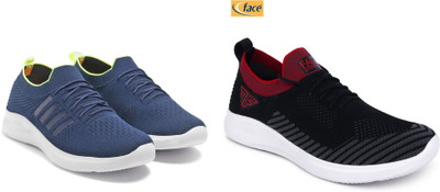 Face Stylish Sports Shoes for Men – Ideal for Running, Gym & Training Sneakers For Men(Black, Navy , 6)